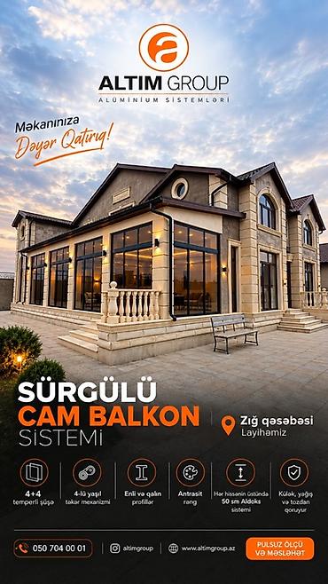 balkon stollari: ALTIM GROUP – Alüminium Sistemləri Xidmət: Sürgülü cam balkon və açıq — 2