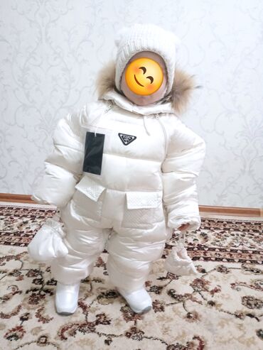 детский зимний комбез для новорождённых: Детский зимний пуховый комплект для девочки/мальчика, белый. Состав и