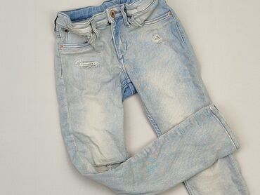 boyfriend jeans czarne: Jeans, H&M, 7 years, 122, condition - Good