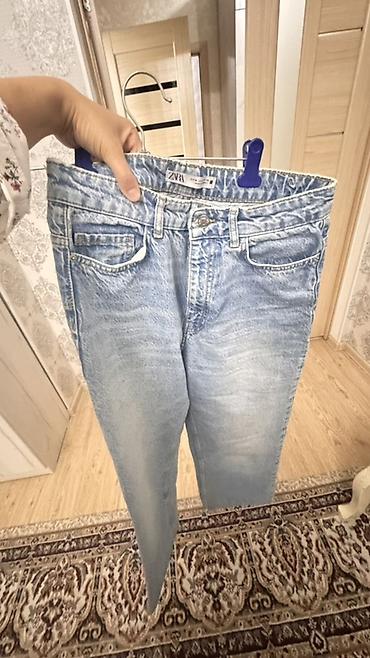 Жынсылар: Джинсы женские, укороченные, прямого кроя (culottes/straight crop) — 4
