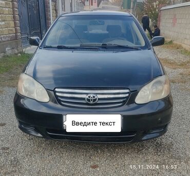 Toyota: Toyota Corolla: 2002 г., 1.6 л, Автомат, Газ, Седан