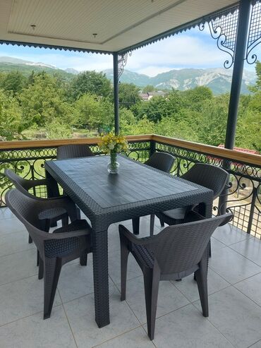 metbex stolu qiymeti: Balkon üçün, Açılmayan, Dördbucaq masa, 6 stul