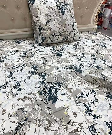 Комплекты постельного белья: Комплект постельного белья с принтом клетку, выполненный в синих и — 58