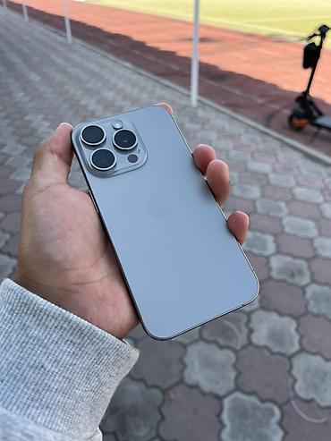 IPhone 15 Pro, Б/у, 128 ГБ, Desert Titanium, Зарядное устройство, Защитное стекло, Чехол, 89 %