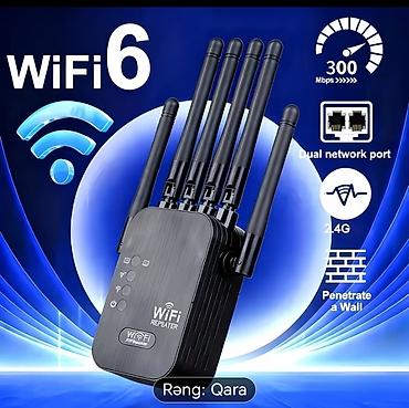 tp link modem satisi: Wi‑Fi 6 siqnal gücləndirici və təkrarlayıcı - Rəng: Qara - 2.4G Wi‑Fi — 2