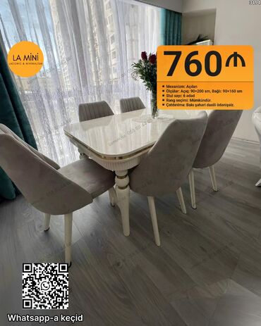 стол складной: Açılan, 6 stul
