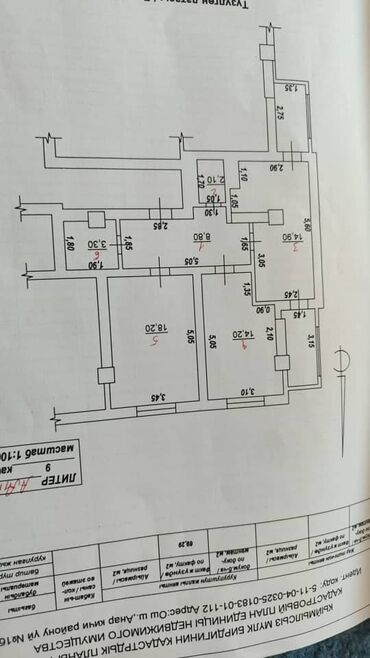 радиоузел ош квартира: 2 комнаты, 69 м², Элитка, 9 этаж, ПСО (под самоотделку)