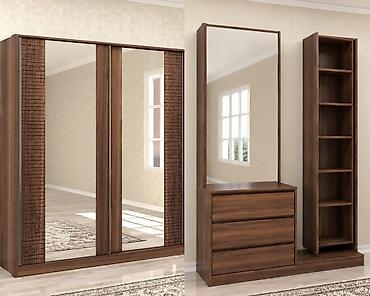 küpe dolab: İşlənmiş, 2 qapılı, Güzgülü, Qəhvəyi, Kupe, Düz dolab — 1