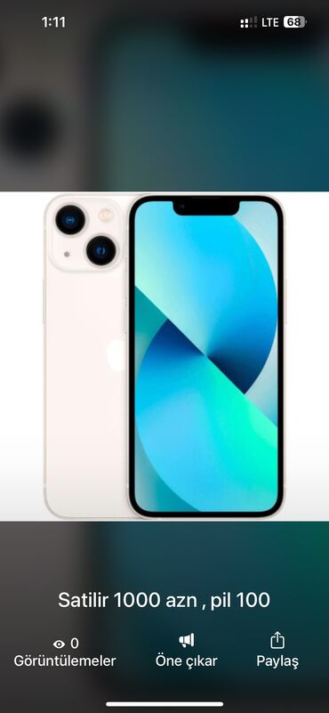 redmi 7 ekran qiymeti: IPhone 13, 128 GB, Starlight