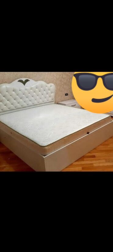 эргономичная мебель: Б/у, Двуспальная кровать, С подъемным механизмом, С матрасом, Без выдвижных ящиков, Турция