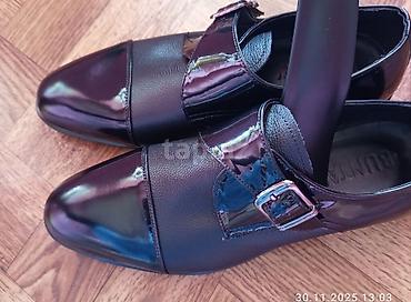 qara ayaqqabılar: Kişi ayaqqabısı – BUNTAR brendi - Model: monk strap (tək qayışlı və — 1