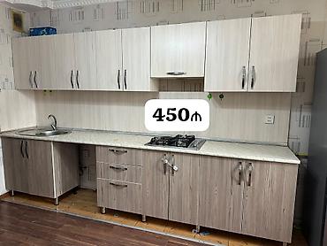 Mətbəx mebeli satılır 450₼. Ölçü 4m. üzərində qaz moyka