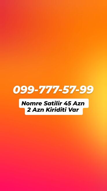 Nömrə: ( 099 ) ( 997775799 ), Yeni