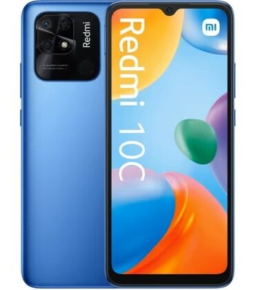 Redmi: Redmi, Redmi 10C, Б/у, 128 ГБ, цвет - Голубой, 2 SIM