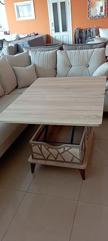 taxta mozaikalar: Qaldırılan üstlü, transformasiya olunan qəhvə masası - Material: açıq — 3