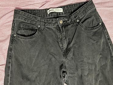 sako i sorc: Bershka široke farmerke – tamnosive crne - Model: wide leg, ravnog i — 3