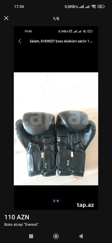 qaçış aleti: Everlast brendinə məxsus qara rəngli boks əlcəkləri təklif olunur. Bu