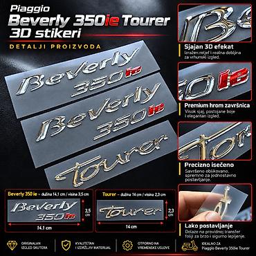 keeway focus: Piaggio Beverly 350 ie Tourer 3D Stikeri – Hrom Oznake, Set 3 Komada — 2