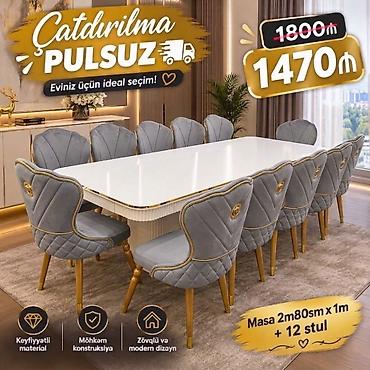 Mətbəx/Qonaq otağı üçün dəst: zövqlü və modern dizayna malik yemək