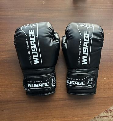 бокс файлы бишкек: Boks əlcəkləri yenidir 10 oz - Rəng: qara, ağ loqo və naxışlar - — 1