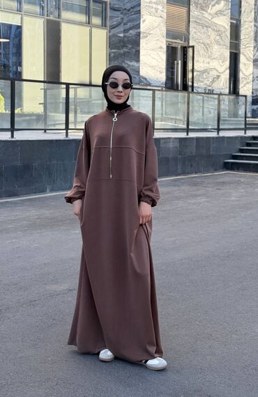 Повседневные платья: Повседневное платье, Осень-весна, Длинная модель, Оверсайз, Стандарт — 7