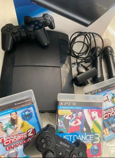 sony playstation игры: Продаю идеальную PS3 super slim, прошитая +40топ игр, Память 500гиг
