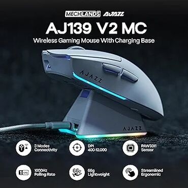 Комплектующие для ПК и ноутбуков: AJAZZ AJ 139 V2 MC Gaming mouse Sensor : PAW 3311 Connect: Kabel
