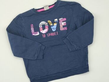 biała bluzka z długim rękawem: Sweatshirt, Little kids, 5-6 years, 110-116 cm, condition - Very good