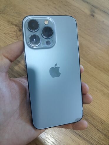 Apple iPhone: IPhone 13 Pro, Б/у, 128 ГБ, Blue Titanium, Зарядное устройство, Защитное стекло, Чехол, 74 %