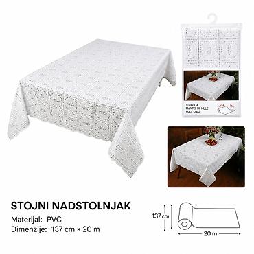 KMT Beli čipkani stolnjak 3280716 Elegantni stočni nadstolnjak sa