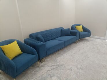 картина модульная: Модульный диван, цвет - Синий, Новый