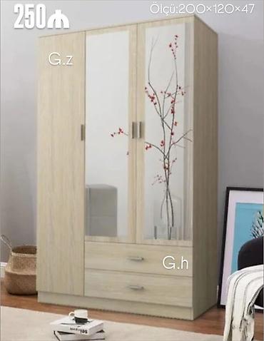 3 qapılı paltar şkafı - Ölçü: 200×120×47 sm (şəkildə göstərilib) -
