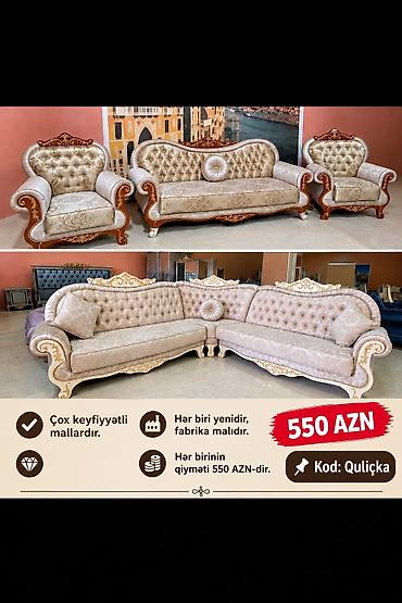 kamp evi: Klassik üslubda yumşaq mebel dəstləri.Fabrika istehsalı, yüksək — 1