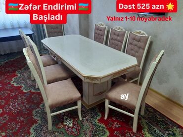 кухонный гарнитур в оше цена: Qonaq otağı üçün, Yeni, Açılmayan, Dördbucaq masa, 6 stul lalafo.az -da кухонный гарнитур в оше цена: Qonaq otağı üçün, Yeni, Açılmayan, Dördbucaq masa, 6 stul