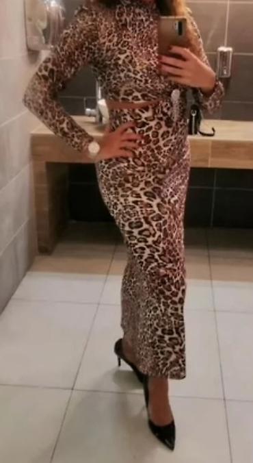 Ženska dvodelna haljina sa animal printom (leopard) NOVA, samo jednom