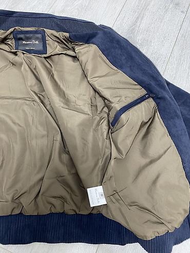 navy: Мужская куртка Massimo Dutti - Модель: бомбер на молнии - Цвет — 2