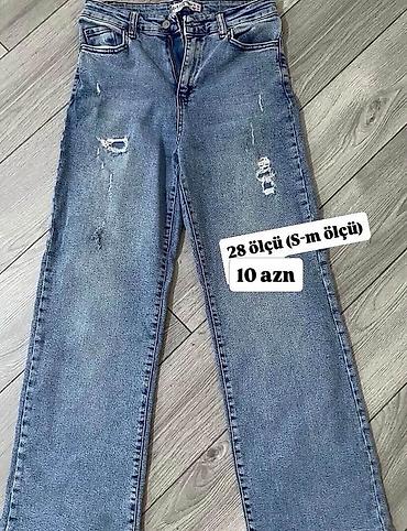 cins paltar: Qadın cins şalvar - Rəng: klassik mavi denim - Kəsim: düz/rahat kəsim — 1