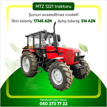 Traktorlar: Belarus 1221.2 traktoru Aylıq 516 AZN MTZ 1221 traktoru Gəncə