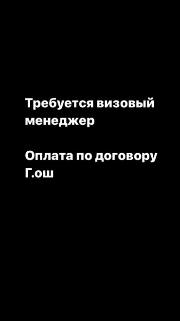 работа ош 2020: Требуется менеджер по визам
+