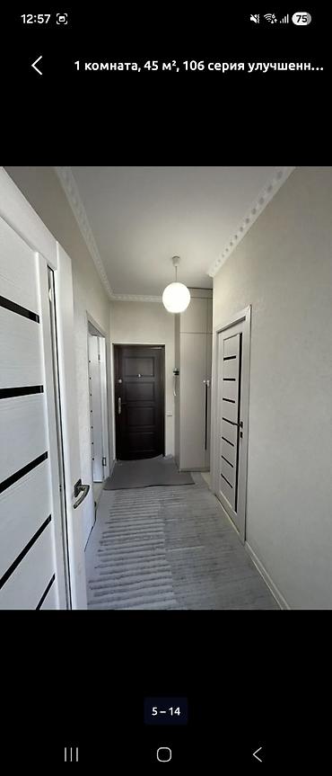 flat osh: 1 комната, 45 м², Ошский рынок / базар 106 серия улучшенная, 8 этаж — 6