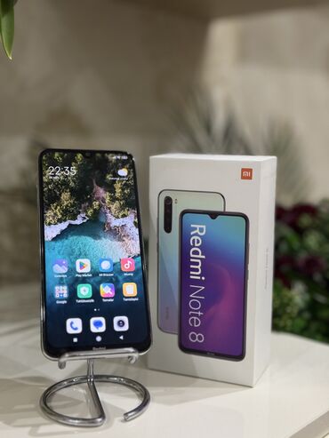 redmi note 8 qiymeti kreditle: Xiaomi Redmi Note 8, 64 GB, rəng - Ağ, 
 Barmaq izi, Face ID, Sənədlərlə