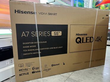 Телевизоры: Телевизор Hisense 55A7GQ 4K QLED Смарт тв андройде голосовой управляем