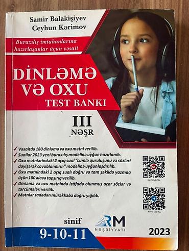 Testlər: Məhsul: “Dinləmə və Oxu – Test Bankı”, III nəşr Müəlliflər: Samir — 1