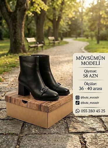 qis ayaqqabilar: Mövsümün modeli – qadın qısa çəkmələri - Rəng: qara - Dizayn — 1