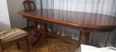 природный стол: Стол для зала, Б/у, Не раскладной, Овальная