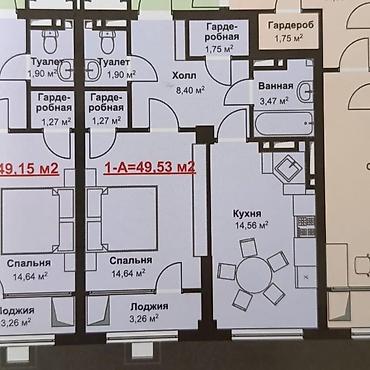 Продажа квартир: 1 комната, 50 м², Элитка, 6 этаж, Готовая ПСО (под самоотделку) — 10