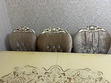 Masa və oturacaq dəstləri: Klassik üslubda yemək dəsti - Komplekt: 1 böyük masa + 8 stul (6 ədəd — 10