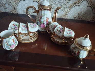 keramika moyka: Çay dəsti, rəng - Qızılı, Keramika, 6 nəfərlik