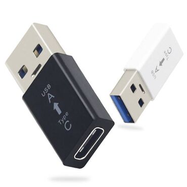 чёрные аирподсы: Адаптер OTG Type C (female) - USB 3.0 (male) - Black,Wihte