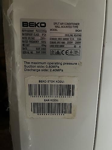 mawin ucun kondisioner: Kondisioner Beko, İşlənmiş, 100-dən çox kv. m, Split sistem — 3